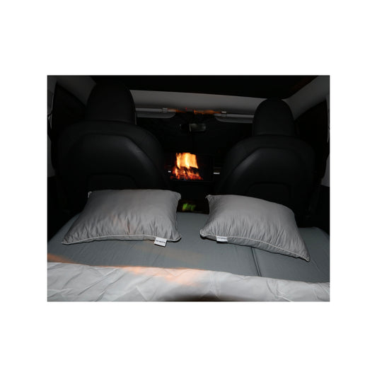 EV-MATS Deluxe CAMP SET 适用于特斯拉Model 3,配备特斯拉床垫,带防水后备箱的防水袋,缎面床单,被子,2个带套的枕头,11个色调和Model 3前备箱的2个防水袋