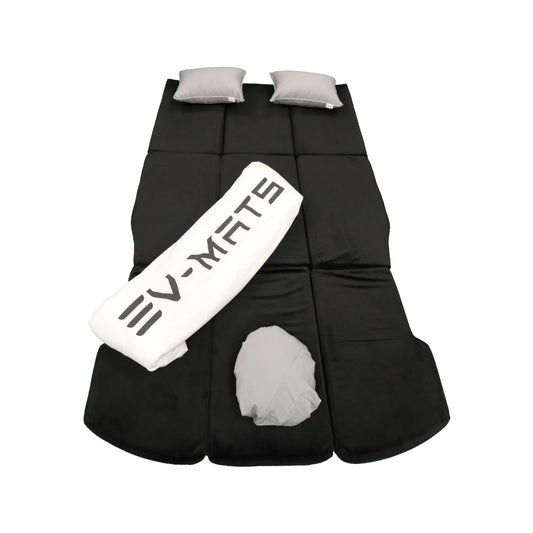 EV-MATS Basic CAMP SET for Tesla Model Y包括特斯拉床垫,适合特斯拉 Model Y 后行李箱的防水袋,一张床单,一床被子,2个枕头和一个枕套