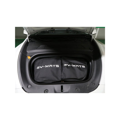 EV-MATS Deluxe CAMP SET 适用于特斯拉Model 3，配备特斯拉床垫，带防水后备箱的防水袋，缎面床单，被子，2个带套的枕头，11个色调和Model 3前备箱的2个防水袋